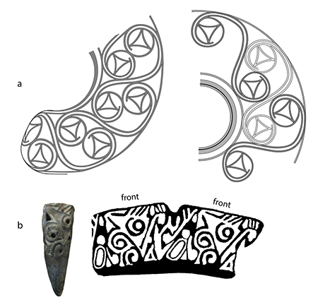 Drawing of designs on artifacts