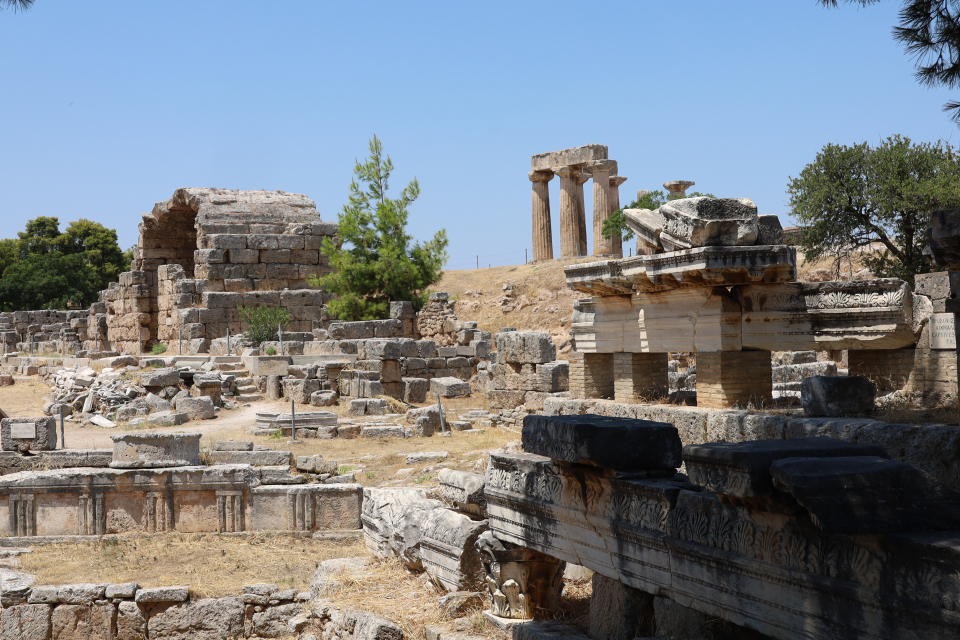 View of the forum in Corinth, Greece